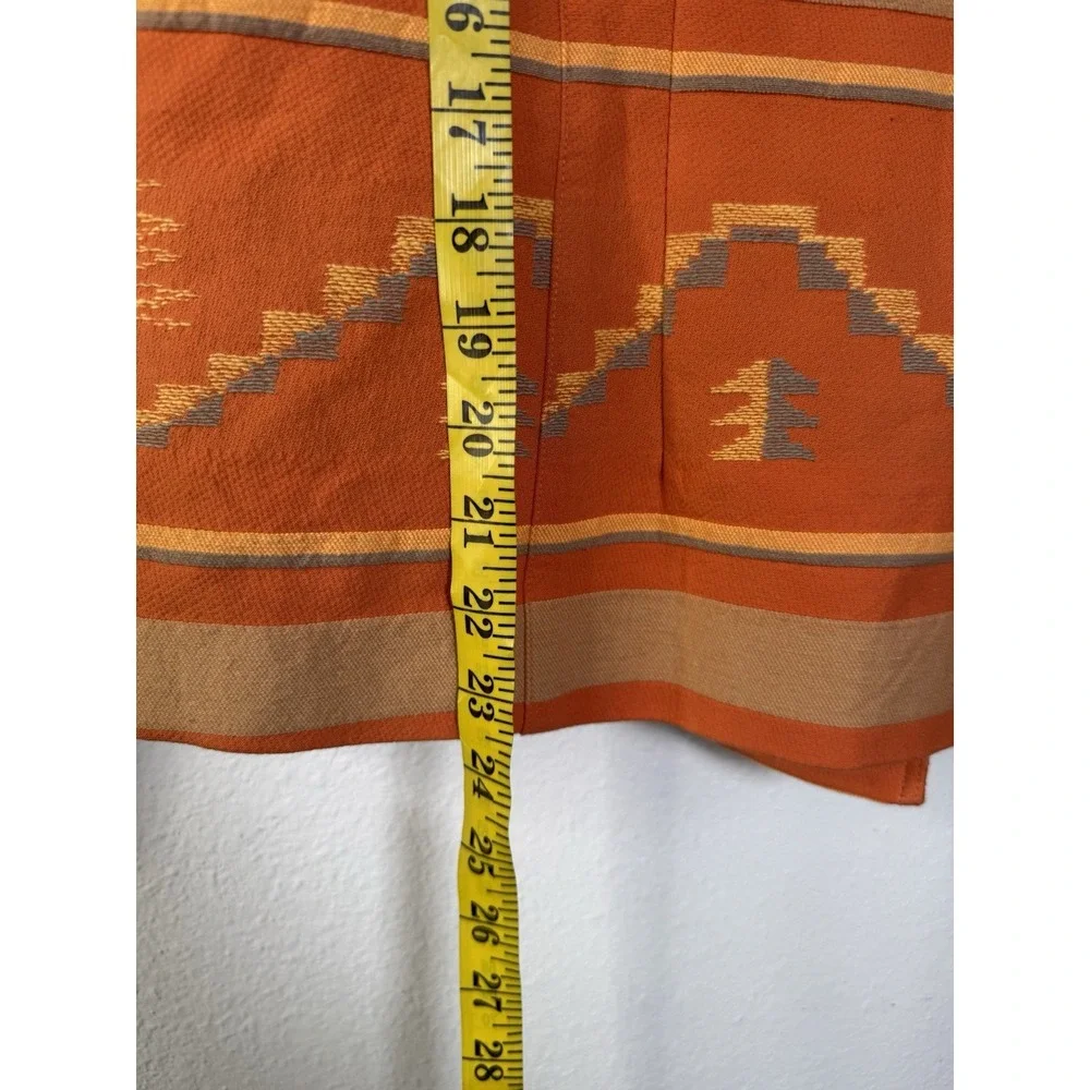 Coldwater Creek Southwestern Aztec Blazer Jacket 10 Coat Coral Orange Gray Lined